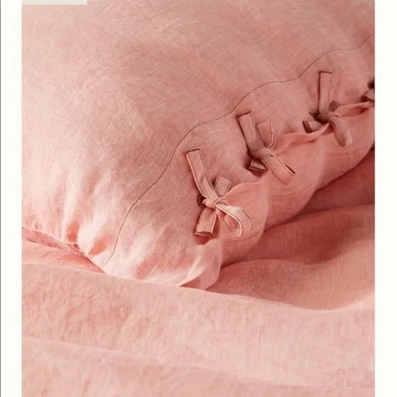 😁Anthropologie-Harmony Hemp Queen Duvet Cover